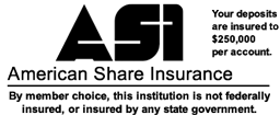 American Share Insurance logo with information on account insurrance