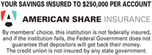 American Share Insurance logo with information on account insurrance